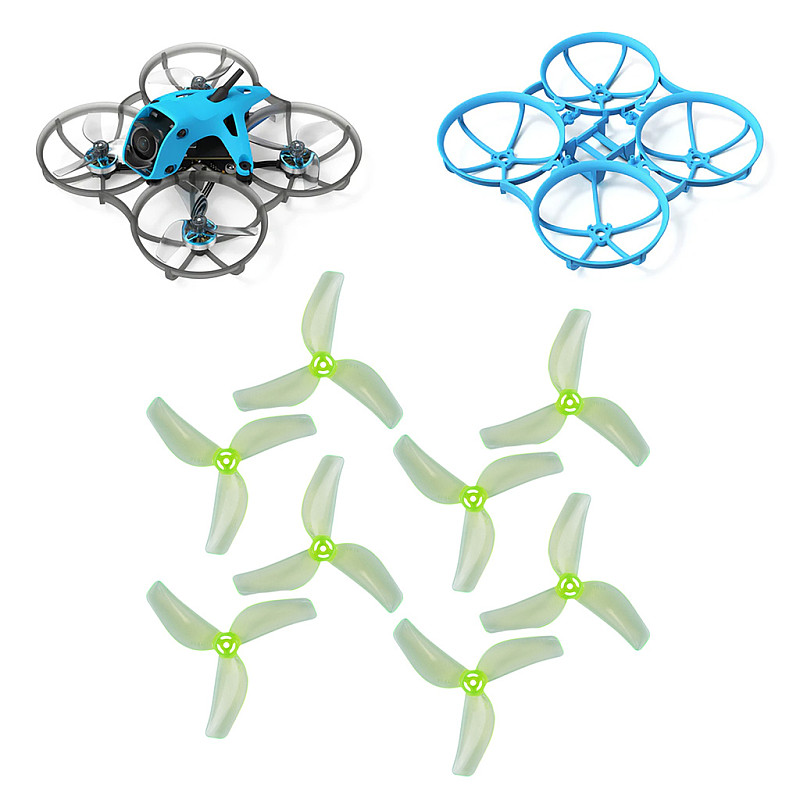 (BETAFPV) Meteor75 Pro II 04 Brushless Whoop Quadcopter (04 SBUS) + Frame (Blue) + 1811 Three-Blade 45mm-PC Translucent Fluorescent 1.5mm 4 Pair/Package