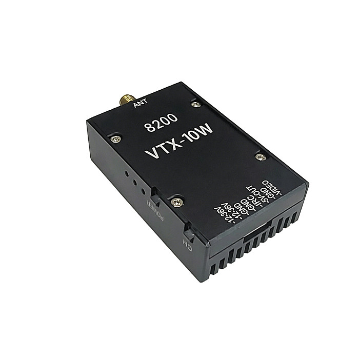 VTX-8200 10W Analog FPV Video Transmitter - 56-Channel 5.8G VTX with RPSMA Connector, Long-Range FPV Transmitter for RC Drones and FPV Racing