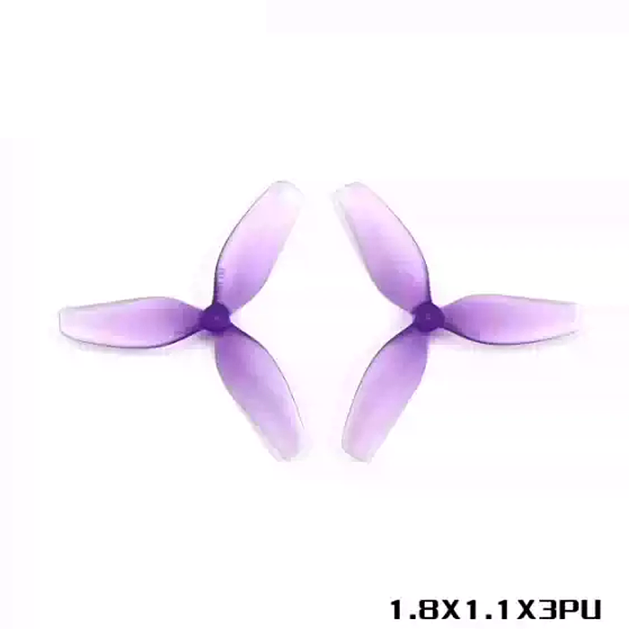 HQProp Ultralight Whoop Prop 1.8x1.1x3 (45mm) - 1.5mm Shaft, 2 CW+2 CCW Gray Tri-Blade Props for Tiny Whoop and Micro FPV Drones