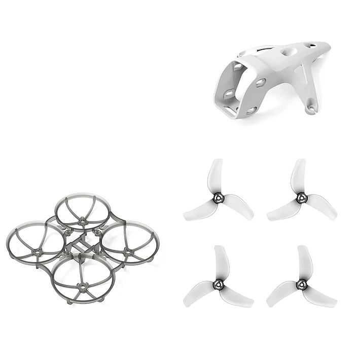 (BETAFPV）Meteor75 Pro II Brushless Whoop Frame（ Clear Grey）+Gemfan 1811 3-Blade（Clear grey 4pcs）+Canopy II for O4 Air Unit（White）