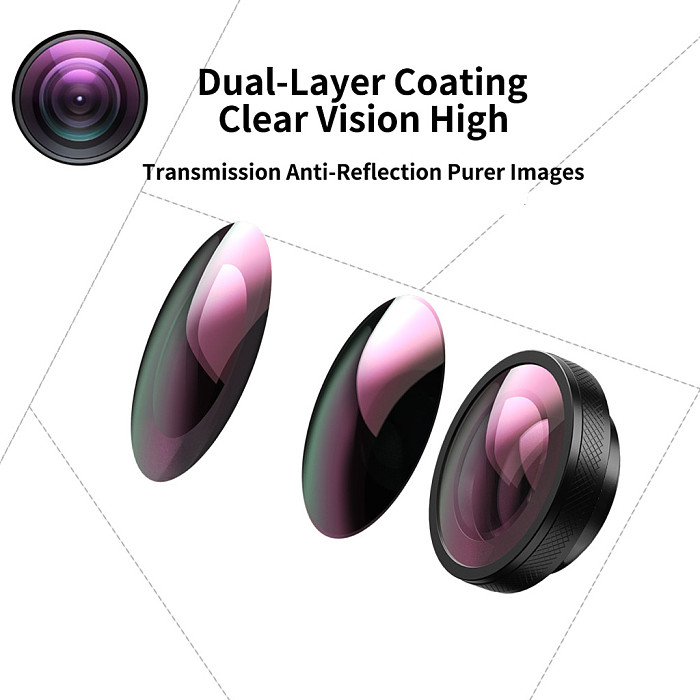 185° Ultra Wide Angle Lens for DJI Action 5 Pro / 4 / 3 - FOV Boost Wide-Angle Filter, Replacement Lens for Action Camera