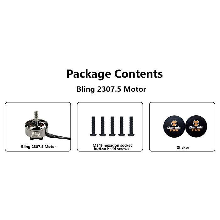DarwinFPV Bling 2307.5 2400KV 4S Motor For 5-6Inch freestyle/6-7Inch Long-range RC Drone Model