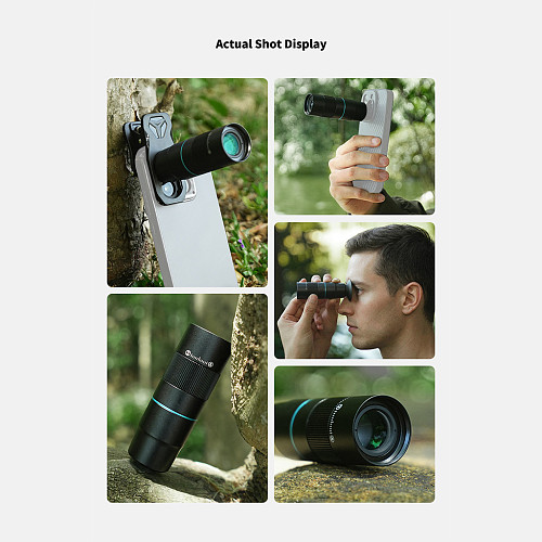 APEXEL 6X Telephoto Phone Lens - 156mm Full Metal Monocular Lens with 17mm Thread Mount, Universal Clip-On Long-Range Lens for Concerts, Sports and Wildlife Photography