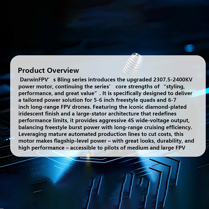 DarwinFPV Bling 2307.5 2400KV 4S Motor For 5-6Inch freestyle/6-7Inch Long-range RC Drone Model