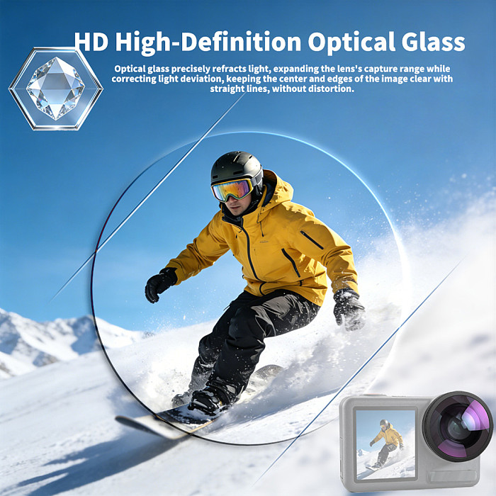 185° Ultra Wide Angle Lens for DJI Action 5 Pro / 4 / 3 - FOV Boost Wide-Angle Filter, Replacement Lens for Action Camera