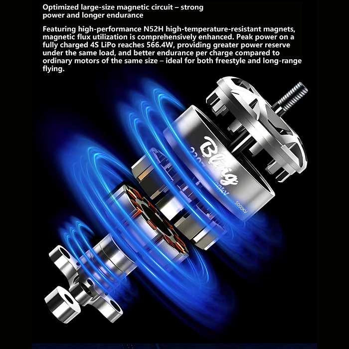 DarwinFPV Bling 2307.5 2400KV 4S Motor For 5-6Inch freestyle/6-7Inch Long-range RC Drone Model