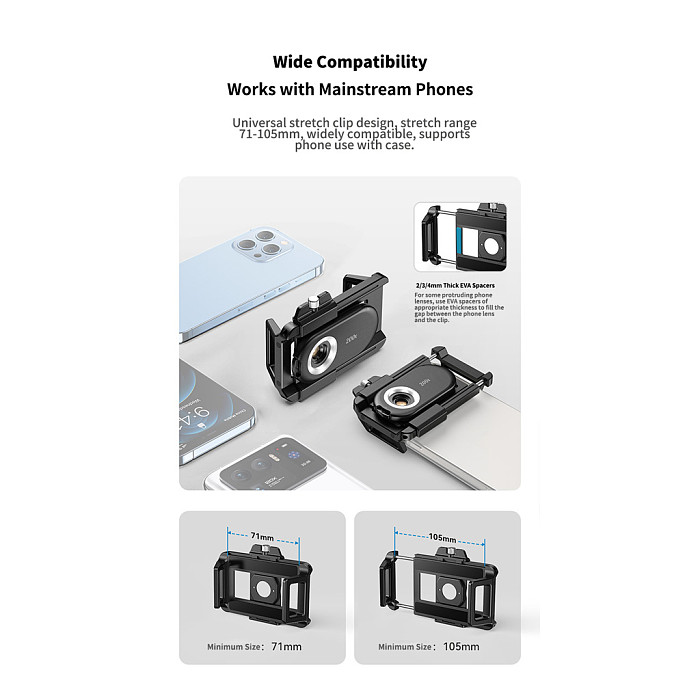 APEXEL 3-in-1 Phone Microscope Lens 100X/200X/300X - UV Light + CPL Polarizer + LED Fill Light, Macro Inspection Lens for Jewelry, Currency, PCB and Insect Observation