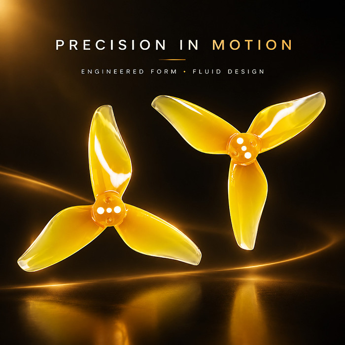 4 Pairs GEMFAN 2517 3-Blade Propeller  - PC Transparent Gray Tri-Blade Prop for 2.5-Inch FPV Toothpick, Whoop and Tiny Whoop Drones, Durable and Low Vibration