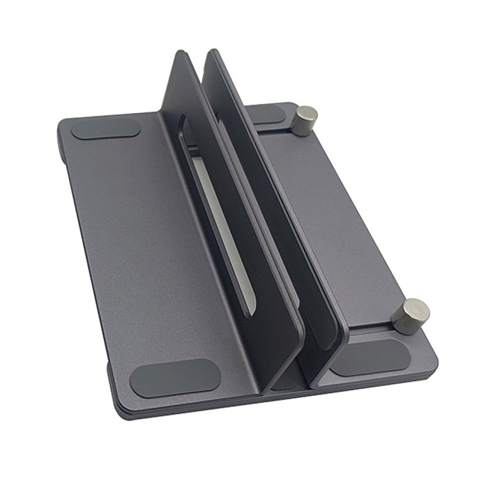 For Mac mini M4 Vertical Stand & Laptop Holder - Space-Saving Desktop Stand for Mac mini M4/M4 Pro, MacBook Air/Pro, Mini PC and Notebook, Anti-Slip Aluminum Vertical Storage Rack for Home Office