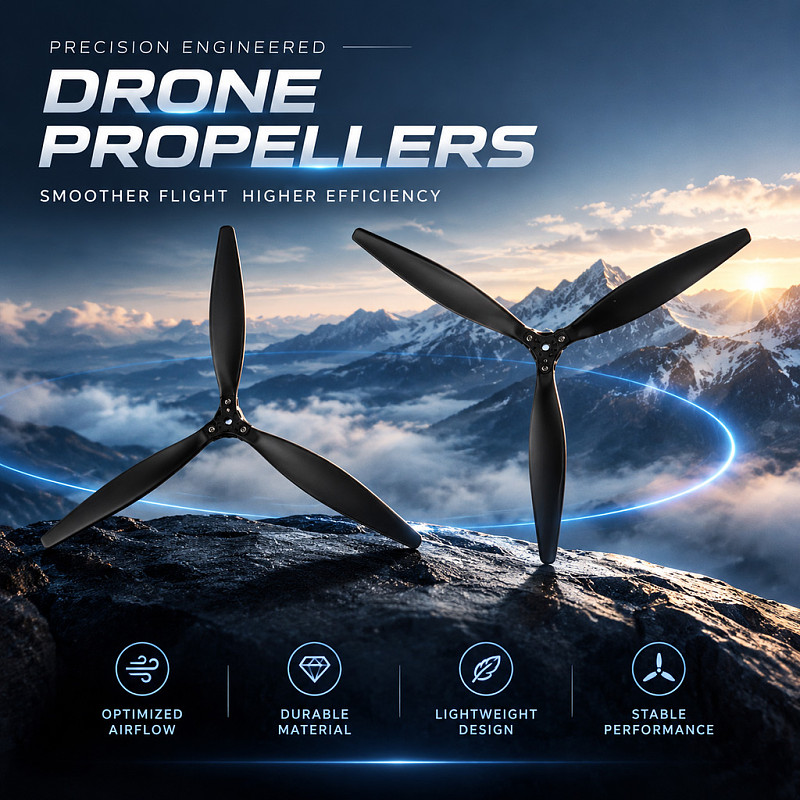 1 Pair GEMFAN F2412 Folding Propeller 24 Inch 3-Blade Glass Fiber Nylon Folding Prop for RC Fixed-Wing, Long-Range UAV and Multirotor Drones