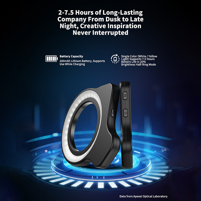 APEXEL Macro Ring Light - 37mm/52mm Thread Compatible Macro Fill Light with 3 Color Temperatures & 9 Brightness Levels, LED Ring Light for APEXEL Macro Lenses, Jewelry, Insect and Close-Up Photography