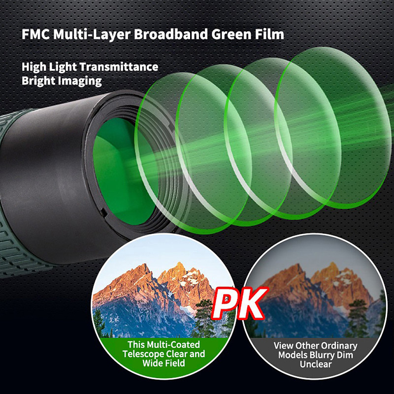 10-300X40 Monocular Telescope with Smartphone Adapter -  HD Zoom Monocular for Concerts, Ball Games, Travel, Hiking and Wildlife, Portable Long-Range Telescope for Photo & Video Recording