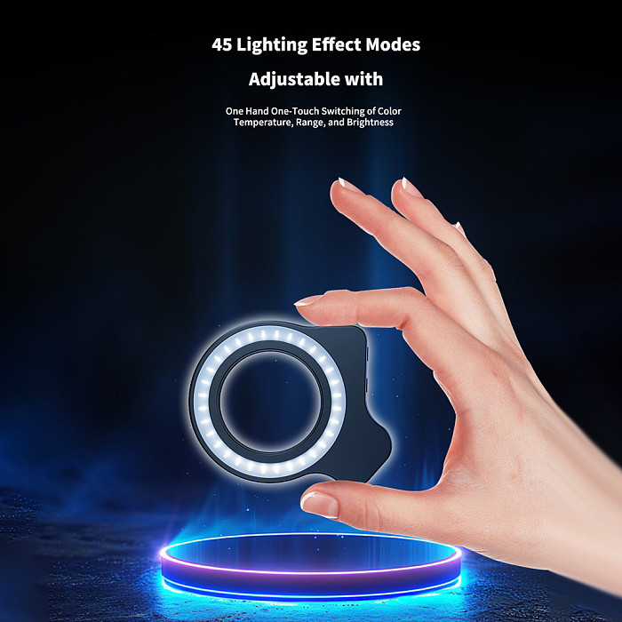 APEXEL Macro Ring Light - 37mm/52mm Thread Compatible Macro Fill Light with 3 Color Temperatures & 9 Brightness Levels, LED Ring Light for APEXEL Macro Lenses, Jewelry, Insect and Close-Up Photography