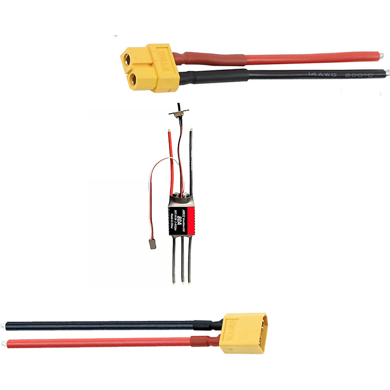 AM32 80A 32‑Bit Bidirectional Brushless ESC 2‑8S Lipo Speed Controller With XT60 10cm Cable for RC Car Drone Boat Airplane