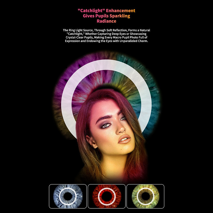 APEXEL Macro Ring Light - 37mm/52mm Thread Compatible Macro Fill Light with 3 Color Temperatures & 9 Brightness Levels, LED Ring Light for APEXEL Macro Lenses, Jewelry, Insect and Close-Up Photography
