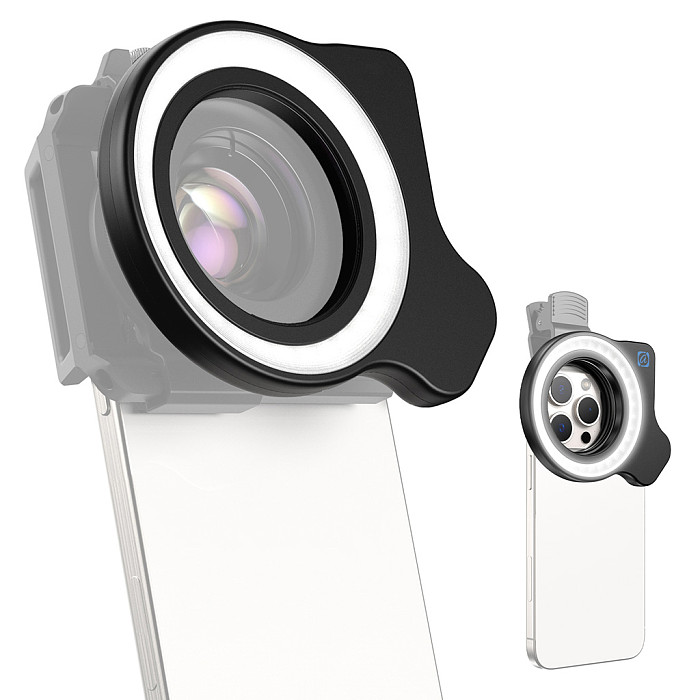 APEXEL Macro Ring Light - 37mm/52mm Thread Compatible Macro Fill Light with 3 Color Temperatures & 9 Brightness Levels, LED Ring Light for APEXEL Macro Lenses, Jewelry, Insect and Close-Up Photography