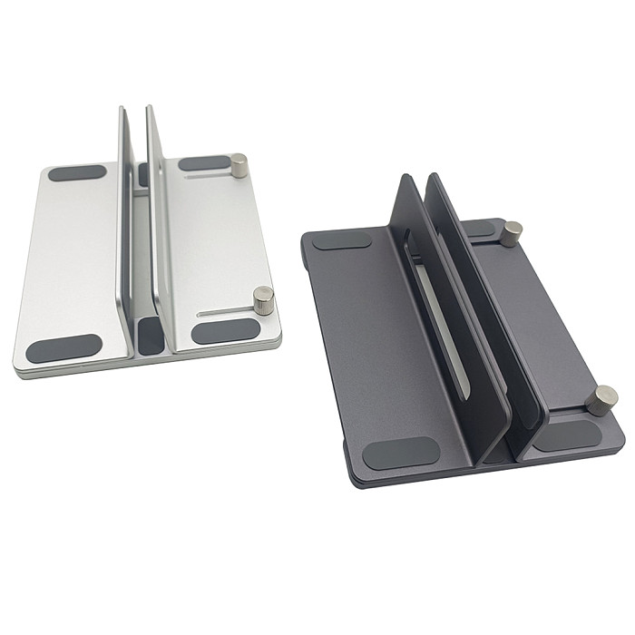 For Mac mini M4 Vertical Stand & Laptop Holder - Space-Saving Desktop Stand for Mac mini M4/M4 Pro, MacBook Air/Pro, Mini PC and Notebook, Anti-Slip Aluminum Vertical Storage Rack for Home Office