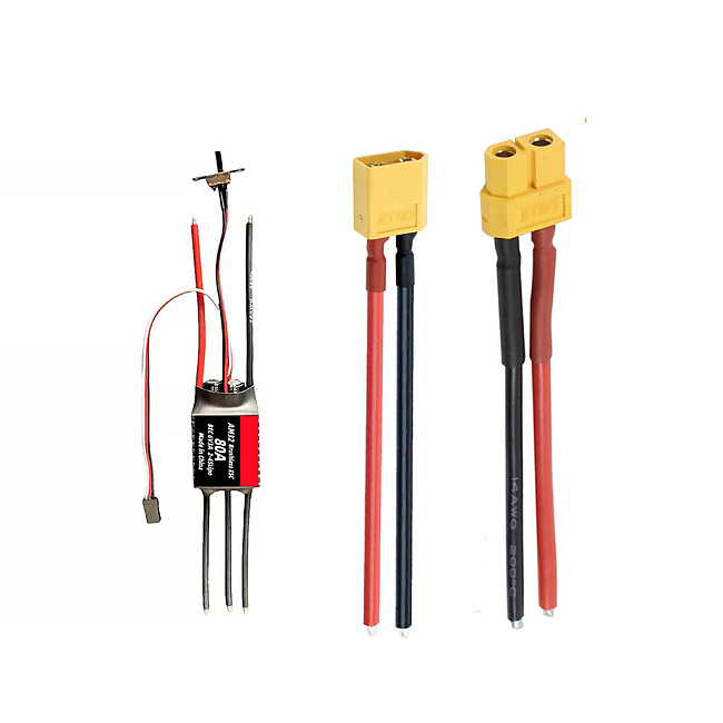 AM32 80A 32‑Bit Bidirectional Brushless ESC 2‑8S Lipo Speed Controller With XT60 10cm Cable for RC Car Drone Boat Airplane