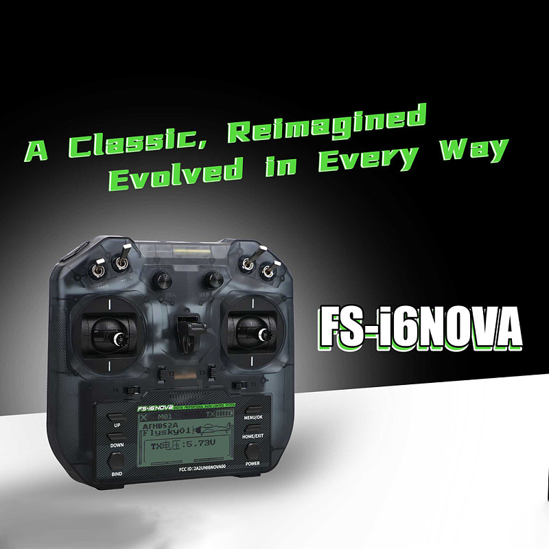Flysky FS-i6 NOVA 10-Channel RC Radio with X8M Receiver - AFHDS 2A Entry-Level Transmitter for FPV, Fixed-Wing, Helicopter and Multirotor, Support Open-Source / ELRS Version