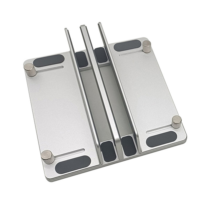 For Mac mini M4 Vertical Stand & Laptop Holder - Space-Saving Desktop Stand for Mac mini M4/M4 Pro, MacBook Air/Pro, Mini PC and Notebook, Anti-Slip Aluminum Vertical Storage Rack for Home Office
