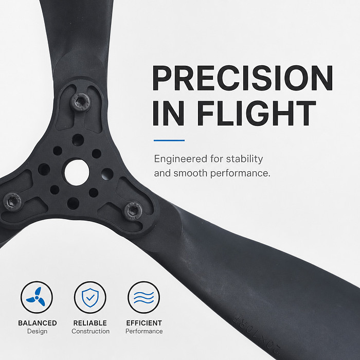 1 Pair GEMFAN F2010 3-Blade Folding Propeller  - Glass Fiber Nylon Black Folding Prop for 20-Inch RC Fixed-Wing and UAV Drones
