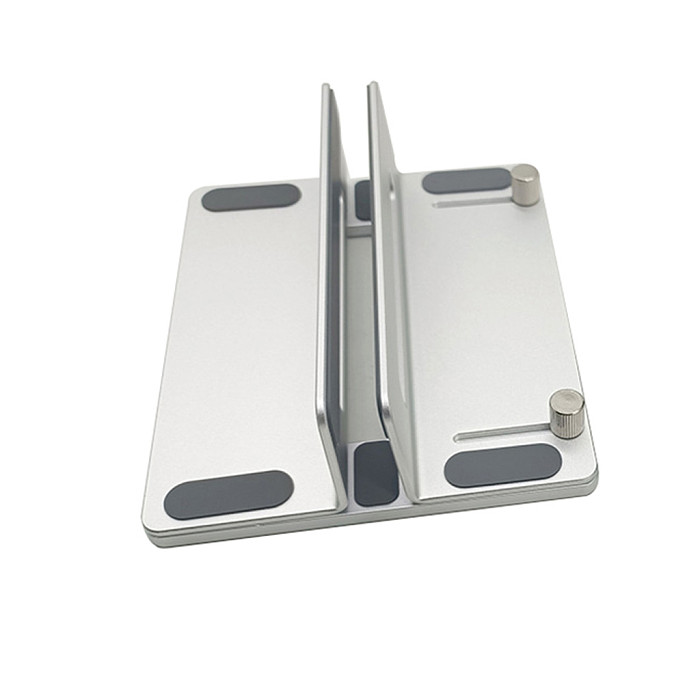 For Mac mini M4 Vertical Stand & Laptop Holder - Space-Saving Desktop Stand for Mac mini M4/M4 Pro, MacBook Air/Pro, Mini PC and Notebook, Anti-Slip Aluminum Vertical Storage Rack for Home Office