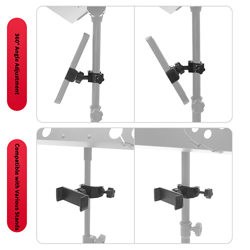 Universal Phone Live Streaming Clip - Multi-Function Rear Seat & Stand Mount Holder for Smartphones, Plastic Phone Clamp for Live Broadcast, Vlog, Car Backseat and Tripod Use