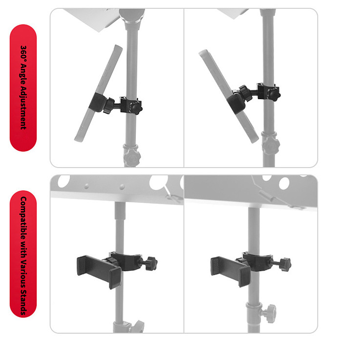 Universal Phone Live Streaming Clip - Multi-Function Rear Seat & Stand Mount Holder for Smartphones, Plastic Phone Clamp for Live Broadcast, Vlog, Car Backseat and Tripod Use