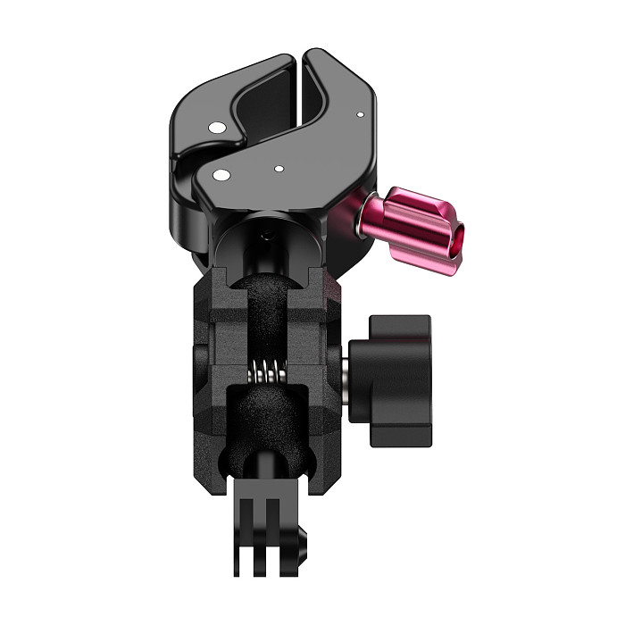 XT-XINTE Aluminum 1-Inch Ball 3-slot C-Clamp with 1/4  Thread & Arri-Standard Hole, Quick-Lock Knob for Motorcycle/Bicycle, Action Camera, Monitor and Dual-Card Adapter, 18-40mm Tube Clamp