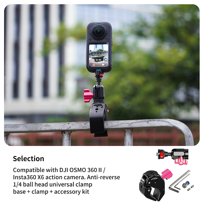 XT-XINTE Aluminum C-Clamp with 1/4  Screw & Arri-standard Locating Hole - Quick-Lock Crab Clamp for Motorcycle, Bicycle, Camera, Monitor and Light Mounting, 18-40mm Clamp Range