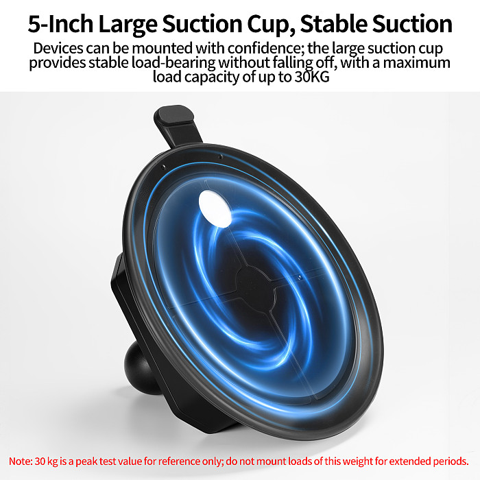 Smart Electric Vacuum Suction Cup Mount with Auto Re-inflate & Leak Alarm - Photography & Car Glass Mount with 1/4  & 3/8  Screw, Arri-Standard Hole, 1-Inch Ball Head and Cold Shoe for Phone, Camera, Monitor and Film Equipment