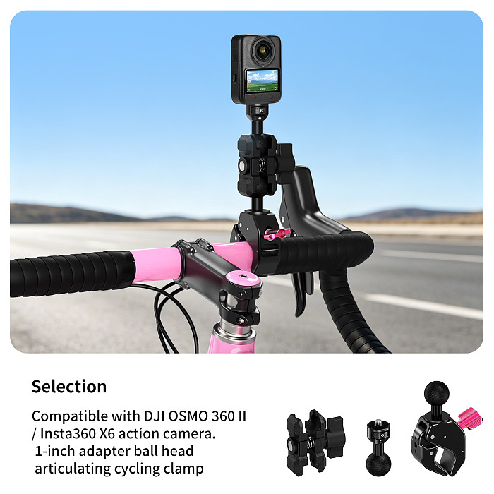 Aluminum Gear-Lock C-Clamp Mount - Universal Ball Head with 180° Tilt 360° Rotation, 1/4  Thread & Arri Hole Quick-Lock Crab Clamp for Motorcycle/Bicycle, Monitor, Fill Light, Phone Holder, Action Camera and Film Equipment, 18-40mm Clamp Range