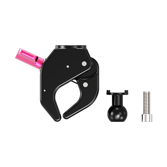 Aluminum 17mm Ball Head Crab C-Clamp - 1/4  Thread & Arri Hole, 17mm Metal Ball, Single-Side Quick-Lock Knob, Lanyard Hole, Silicone Pads for Motorcycle/Bicycle, Camera, Fill Light, 17mm Ball Head Clamp and Butterfly Clamp Adapter, 18-40mm Tube Clamp