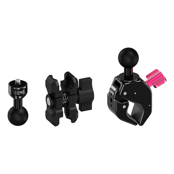 XT-XINTE 1-Inch Ball Head C-Clamp with Universal Adjustment - Crab Clamp for Motorcycle, Bicycle, Action Camera, Monitor and Film Equipment, 18-40mm Clamp Range