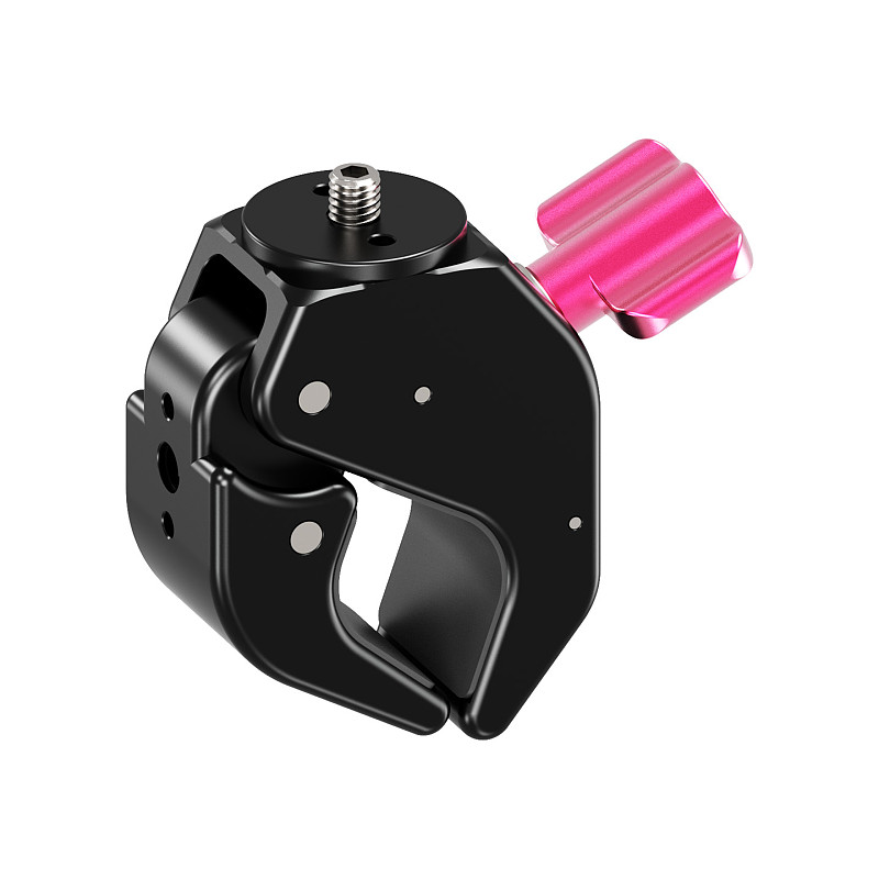 Aluminum 1/4  Thread Crab C-Clamp - Universal Tube Clamp for Motorcycle/Bicycle, Camera, Fill Light, Monitor, 18-40mm Clamp Range with Silicone Pads