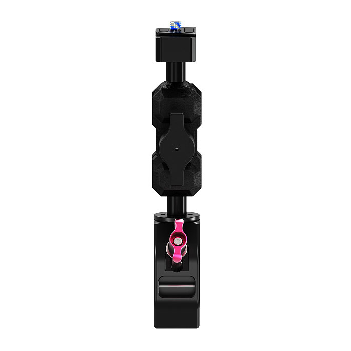 Aluminum 1/4  Quick Release C-Clamp - 1-Inch  Ball Head, Universal Adjustment Crab Clamp for Motorcycle/Bicycle, Action Camera, Monitor, 18-40mm Tube Clamp 