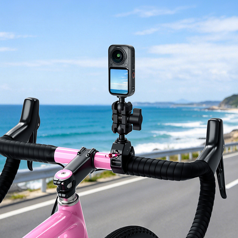 Aluminum 1-Inch Ball Head Crab C-Clamp - 1/4  Thread & Arri Hole, 25.4mm Anti-Slip Ball, Single-Side Quick-Lock Knob, Lanyard Hole, Silicone Pads for Motorcycle/Bicycle, Camera, Fill Light, 1-Inch Ball Head Clamp and Butterfly Clamp Adapter, 18-40mm Tube Clamp