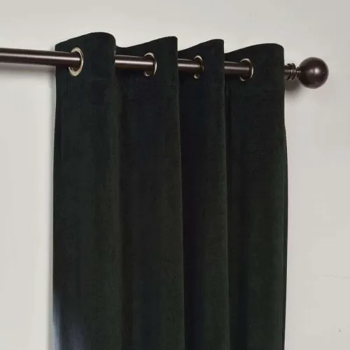 CUSTOM Birkin Warm Black Velvet Curtain Drapery With Lining For Traverse Rod Pole or Track