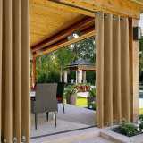 Outdoor Curtain with Top Bottom Aluminum Grommet Waterproof and Mildew Resistant Panel Drapery ROSE
