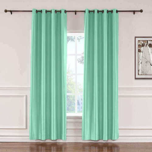 CUSTOM Lao Hang Zhou Aqua Mist Polyester Cotton Thermal Insulated Curtain