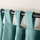 Textured Faux Linen Window Curtain Tab Top Drapery Olive
