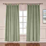 CUSTOM Liz Grey Polyester Linen Window Curtain Drapery with Lined