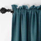 Rod Pocket Faux Linen Textured Curtain Drape Olive