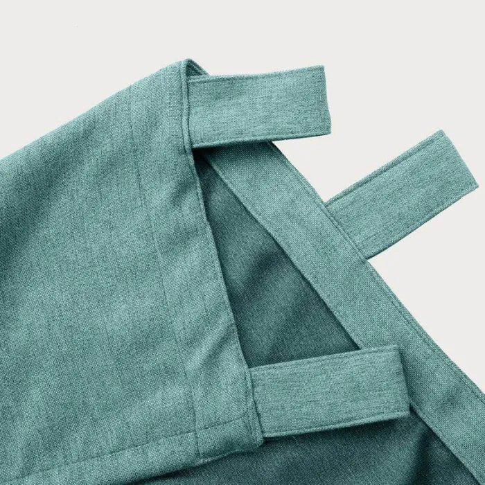 Textured Faux Linen Window Curtain Tab Top Drapery Olive