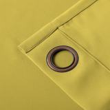 Set of 2 Antique Bronze Grommet Thermal Insulated Blackout Curtain Paz