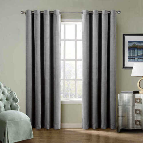 CUSTOM Birkin Grey Velvet Curtain Drapery With Lining For Traverse Rod Pole or Track
