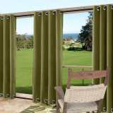 【Custom】Edoardo Outdoor Curtain with Top Bottom Aluminum Grommet, Windproof Waterproof and Mildew Resistant Patio Cabana Porch Gazebo Panel Drapery, 14 Colors