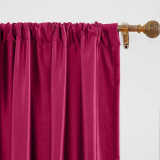 3 Inches Rod Pocket Soundproof Fuax Silk Window Curtain Panel with Blackout Lined LHZ