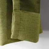 Antique Bronze Grommet Faux Linen Curtain Panel Olive
