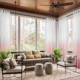 Nickel Grommet Gradient Ombre Sheer Curtain Tulle Gradual Drape HANNA